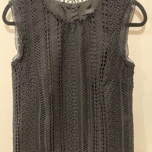 J Crew mixed Lace Sleeveless Top in‎ Black